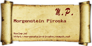 Morgenstein Piroska névjegykártya